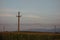 Cornfield and voltage poles at twilight in Romania