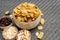 cornflake caramel snack food healthy nutrition meal with texture