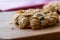 Cornflake Cookies on wooden surface.