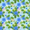 Cornflower seamless summer pattern