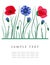 Cornflowers and poppies. Vector card.