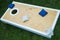 Cornhole Game Board on Grass