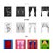 Cornices, garters, ribbon and other web icon in black,flat,outline style.Machine, textiles, furniture icons in set