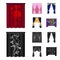 Cornices, garters, ribbon and other web icon in cartoon,black style.Machine, textiles, furniture icons in set collection