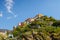 Corniglia, Liguria, Italy fisherman village, colorful houses on sunny warm day. Monterosso al Mare, Vernazza, Corniglia