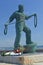 Cornish fisherman statue Newlyn Cornwall