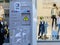 Cornmarket Street, Oxford, United Kingdom, January 22, 2017: Shopping windows with manequins and ATM Bancomat on
