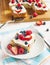 Cornmeal-berry sheet cake