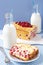 Cornmeal cake with red currant