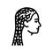 cornrows hairstyle female line icon vector illustration