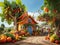 Cornucopia of fruit and vegetable home Art