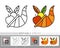 Cornucopia horn of plenty thanksgiving line icon