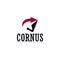 Cornus logo, abstract unicorn and arrow vector