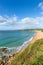 Cornwall coast Praa Sands view west towards Penzance and Mousehole