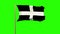 Cornwall flag waving in the wind. Green screen