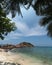 Corol reef rock landscape with a pure blue sky and a green clear water