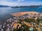 Coron Cityscape with Mt. Tapyas Mountain in Background. Palawan, Philippines