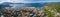 Coron Cityscape with Mt. Tapyas Mountain in Background. Palawan, Philippines. Panoramal Photo