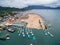 Coron Cityscape with Pier and Sulu Sea. Palawan, Philippines