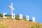 Coron sign with huge white letters on top of mount Tapyas