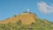 Coron sign with huge white letters on top of mount Tapyas - Main island in Busuanga territory at Calamian archipelago in