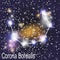 Corona Borealis Constellation with Beautiful Bright Stars on the Background of Cosmic Sky Vector Illustration