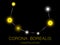 Corona Borealis constellation. Bright yellow stars in the night sky. A cluster of stars in deep space, the universe. Vector