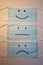 corona medical face masks with happy and unhappy smile
