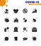 Corona virus 2019 and 2020 epidemic 16 Solid Glyph Black icon pack such as bacteria, hand sanitizer, bacteria, hand, danger