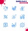 Corona virus 2019 and 2020 epidemic 9 Blue icon pack such as twenty, hands hygiene, time, wear, protection