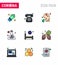 Corona virus 2019 and 2020 epidemic 9 Filled Line Flat Color icon pack such as hospital, research, vomit, lab, people