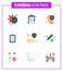 Corona virus 2019 and 2020 epidemic 9 Flat Color icon pack such as clean, illness, paper, hospital chart, human
