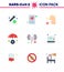 Corona virus 2019 and 2020 epidemic 9 Flat Color icon pack such as infected, medical, covid, insurance service, sneeze virus