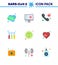 Corona virus 2019 and 2020 epidemic 9 Flat Color icon pack such as test tubes, lab, record, experiment, on
