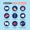 Corona virus 2019 Symptoms and Prevention Infographic. 2019-nCOV Protection Icon Symbol Vector. Wuhan Virus Disease.
