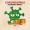 Corona Virus 2020.covid-19. Coronavirus hits the market. Economy fallout. Vector illustration.