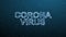 Corona virus 3d polygonal text. Virus infections epidemic banner on blue background. Vector healthcare coronavirus