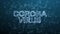 Corona virus 3d polygonal text. Virus infections epidemic banner on blue background. Vector healthcare coronavirus