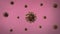 Corona Virus Banner Pink Isolated with Color Background. Microbiology And Virology Concept Covid-19. Virus banner. Disease and