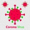 Corona Virus colorful graphic isolated on transparent background.