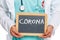 Corona virus coronavirus disease doctor ill illness health slate