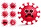 Corona virus covid-19 emoticon vector set. Covid-19 corona virus smileys emoji and emoticon.