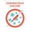 Corona virus COVID-19 medical vaccine. Coronavirus injection. Syringe with antiviral vaccine.