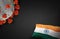 Corona virus COVID-19 microscopic virus corona virus disease 3d illustration indian flag infected india infographics