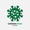 Corona Virus, Covit 19, 2019-nCOV, Green Icon isolated on white background