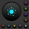 Corona virus dark push buttons with color icons