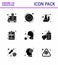 Corona virus disease 9 Solid Glyph Black icon pack suck as medical record, hospital chart, sign, health, laboratory