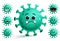 Corona virus emoji smiley vector set. Covid-19 coronavirus smileys emojis and emoticons.
