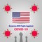 Corona Virus fight back poster. United States of America will fight against Covid-19