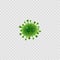 Corona virus germ. Green bacteria. Coronavirus microbe. Vector
